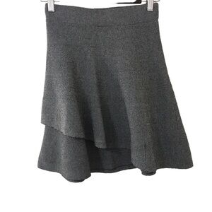 Zara basic black white teeed A-line tiered midi skirt XS